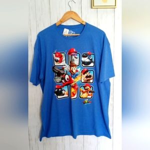 Super Mario Odyssey Nintendo shirt men  color blue size 2XL brand New